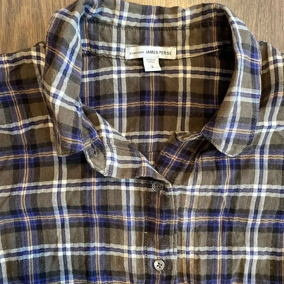 James Perse | Plaid Button Down Shirt - Picture 2 of 8